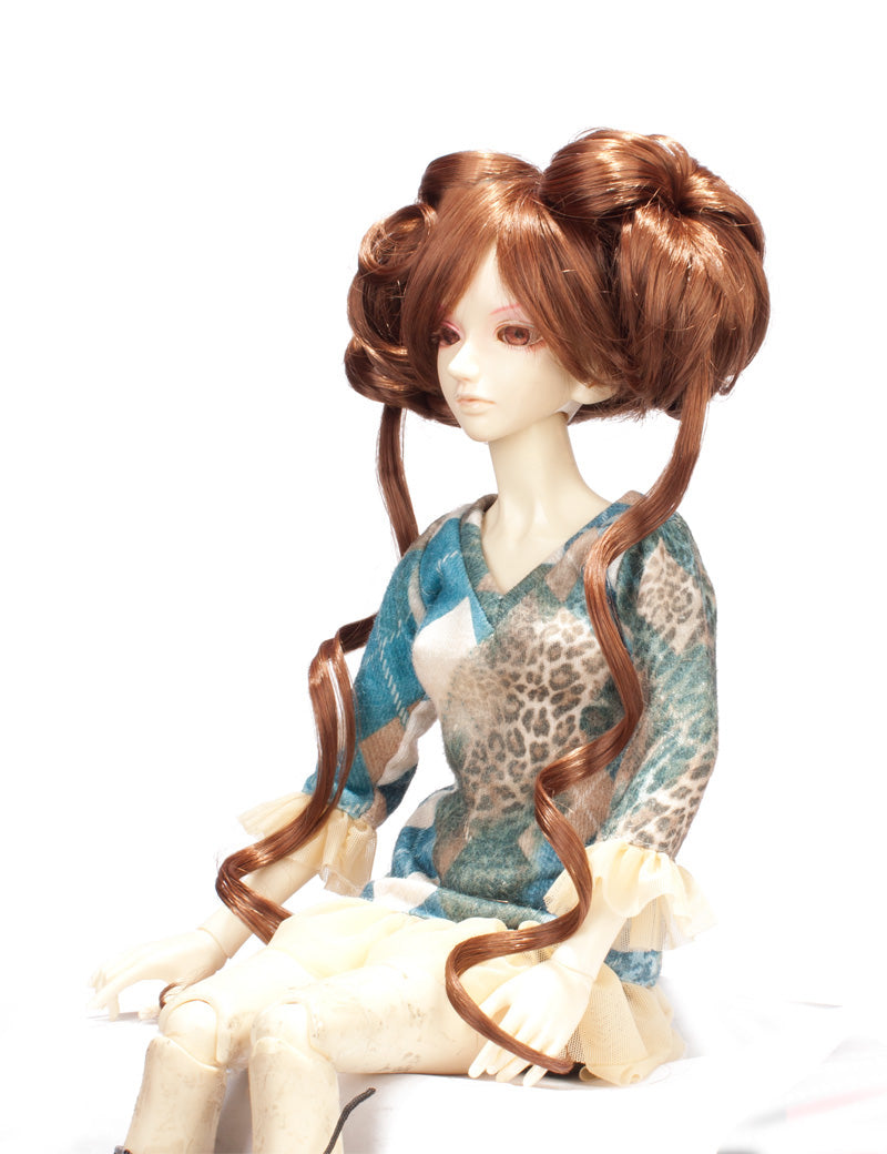 トレズの大きなバンに大きなカールがある人形のウィッグ W-713 ミディアムオーバンの色