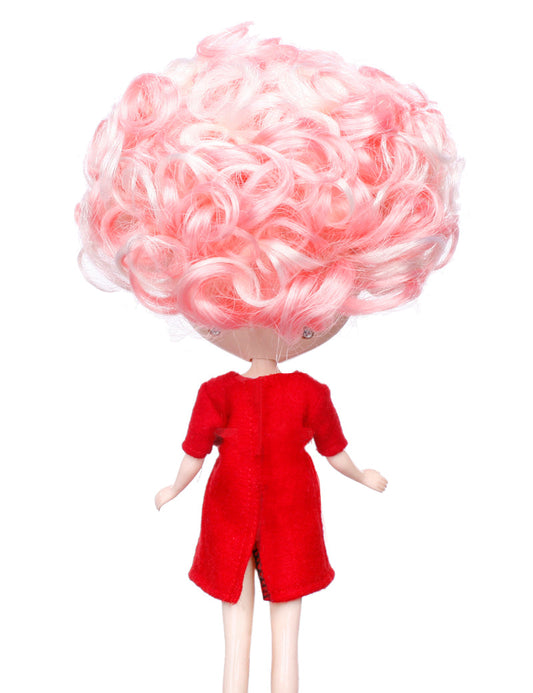 限定版の手間のかからないアップスタイルの人形のウィッグ B-103、カールの質感で柔らかな仕上がり