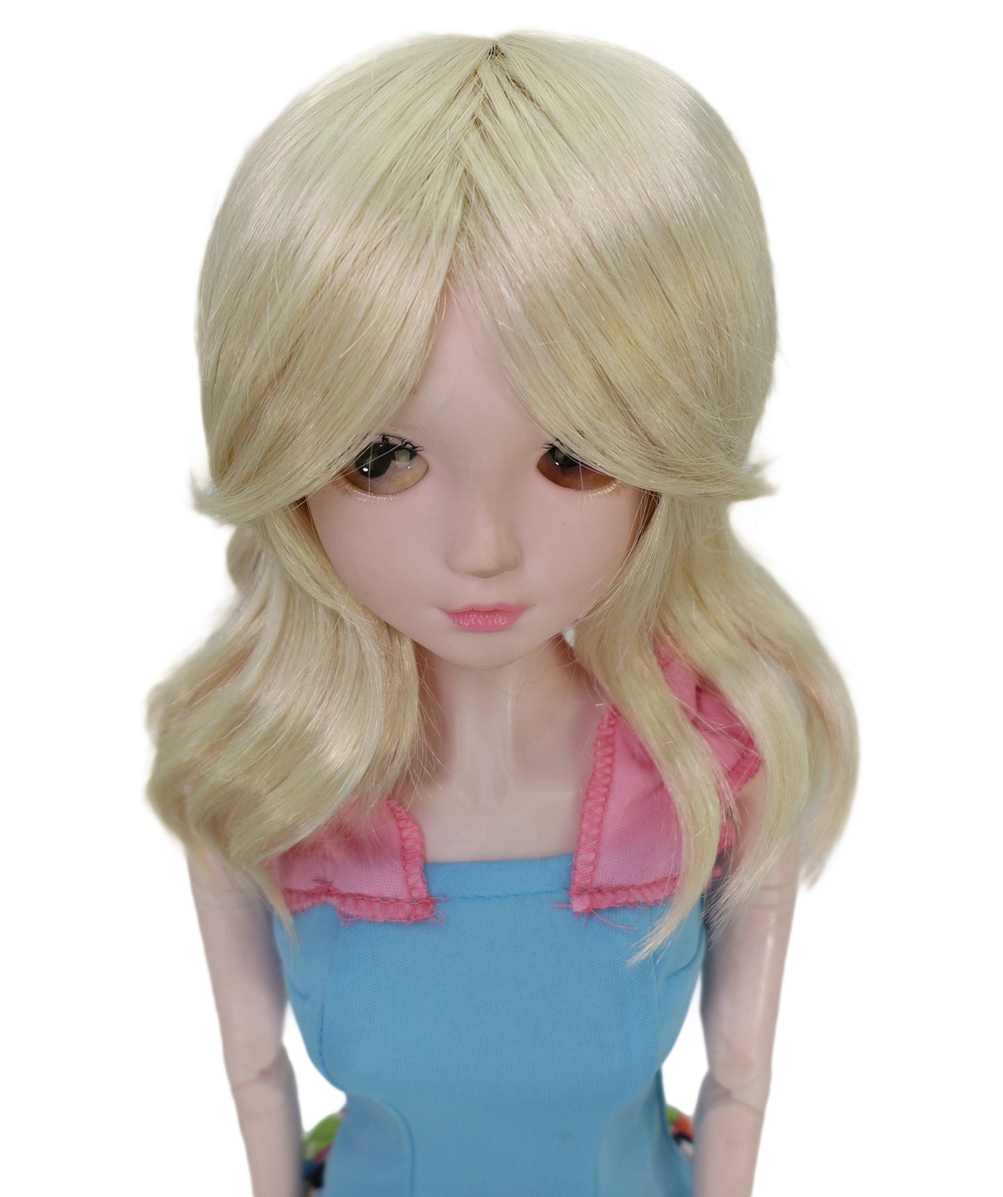 Wigs2you B-233 ブロンドのカーリーショートドールウィッグ - コスプレドール用軽量7インチ合成ヘアピース