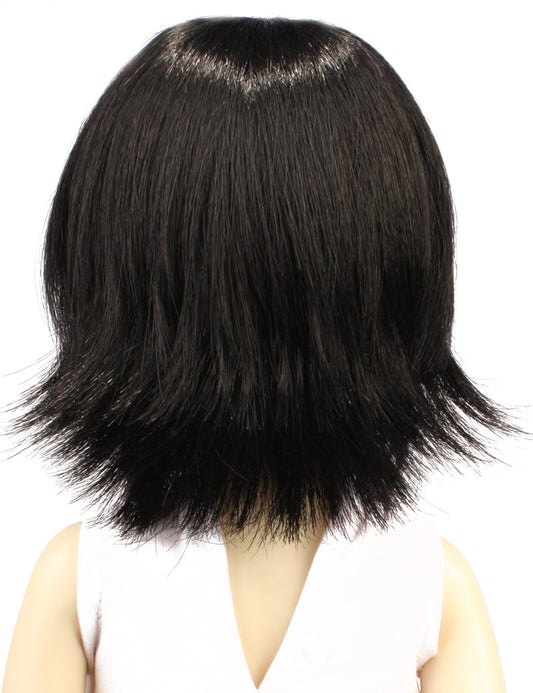 ストレートカールウェービーのトレッゼの人形のウィッグ W-686シルキーヘアスタイルブラックの色