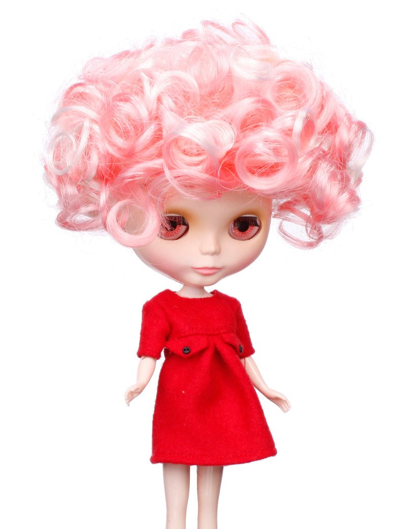 限定版の手間のかからないアップスタイルの人形のウィッグ B-103、カールの質感で柔らかな仕上がり