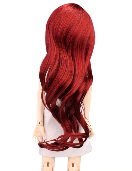 スウィートロングウェービースタイル 華やかな髪 WD-4021 ドールウィッグ ラスベリーミックスの色 フォーマルな場面にぴったりです