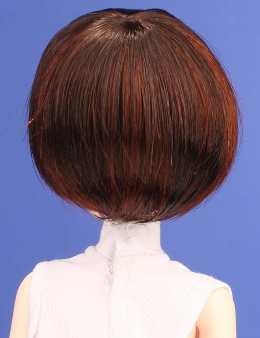 ナチュラルなシンプルなボブスタイル ジャガードバング付き WD-4018 ドールウィッグ NY ラテの色