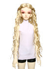 スペシャルなアイディアのブレイドバングを持つ緩やかなソフトウェービースタイルの人形のウィッグ W-624 プラチナブロンドで グラマラスな形状