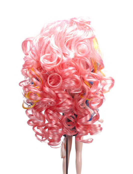 ボタンのように可愛いドールウィッグのクリエーション B-133 レインボーハーフアップの長いウェービーヘア