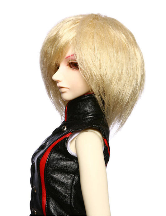 ジャギーカットスタイル、レイヤースタイル、豊富なシェイプを持つ人形のウィッグ W-608、ルースウェービーなヴォリュームのテクスチャが美しく見えます。