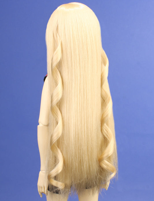 トレッゼのブレンド通常のシンプルなロングストレートスタイルの人形のウィッグ W-680プラチナブロンドの色