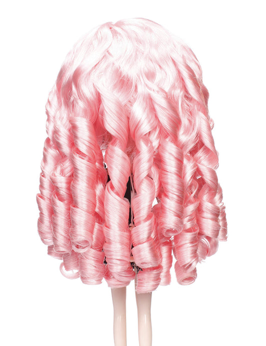 大きなカールが焦点の中くらいのスタイルの人形のウィッグ B-117、サイドスウィープトのバングが完璧に波打っています