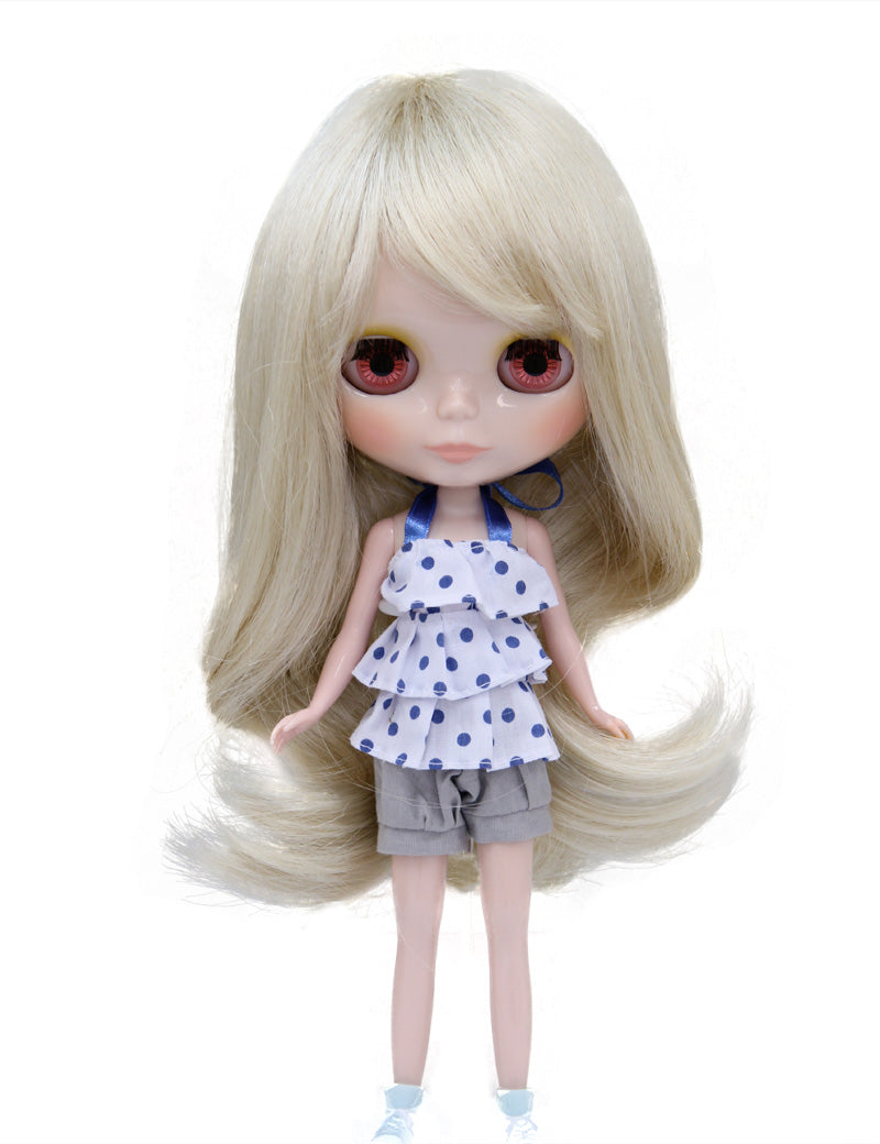 滑らかでシンプルなファンタスティックウェーブのドールウィッグ B-149 端にウェーブがあり、動きを示すのに完璧です