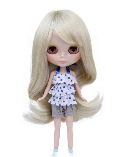 滑らかでシンプルなファンタスティックウェーブのドールウィッグ B-149 端にウェーブがあり、動きを示すのに完璧です