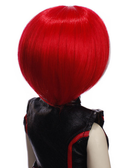 顔を優しくフレームするレイヤーのボブスタイルの人形のウィッグ W-674レッドホワイトHLの色