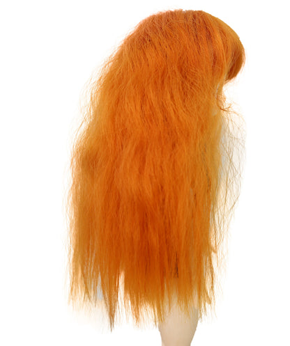 Wigs2you B-203 9インチドール用ロングウィッグ｜オレンジ耐熱合成繊維使用｜通常キャップ付き｜ハンドメイドドール、玩具修復、ミニフィギュア、クラフトに最適｜柔らかく絡まりにくい、スタイリング簡単なヘアピース
