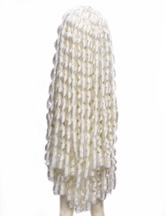 スペシャルな小さなカールのバンドストレートフリンジブレンドの人形のウィッグ W-655 ホワイトの色