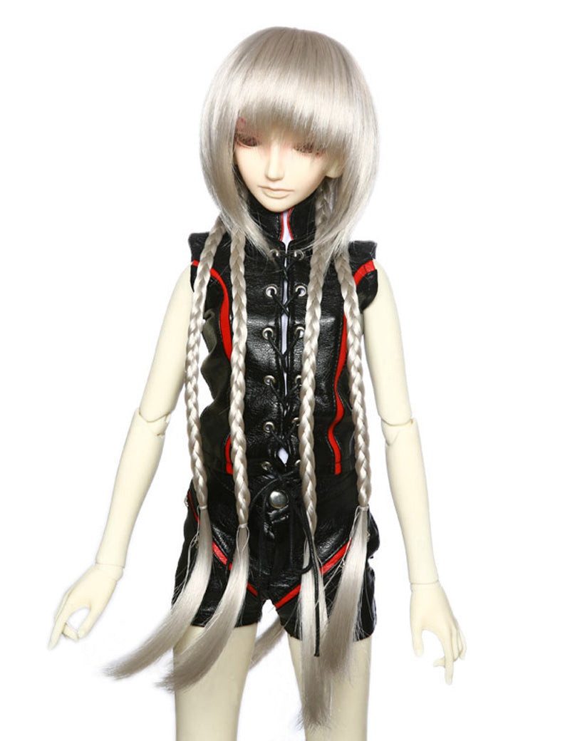 このスタイルの特別なフロント、シンプルなボブルックがあり、5本の細い三つ編みデザイン。人形のウィッグ W-610