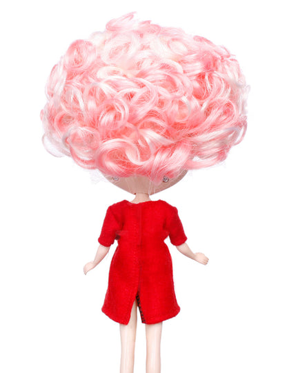 限定版の手間のかからないアップスタイルの人形のウィッグ B-103、カールの質感で柔らかな仕上がり