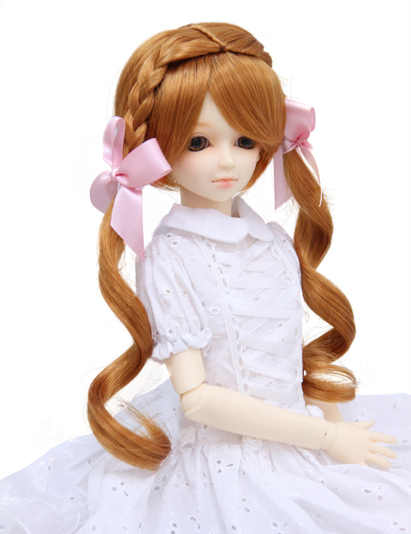 かわいいリボンとウェービーポニーテール WD60-002 ドールウィッグ ゴールデンの色