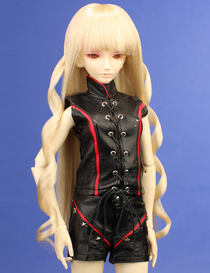 トレッゼのブレンド通常のシンプルなロングストレートスタイルの人形のウィッグ W-680プラチナブロンドの色