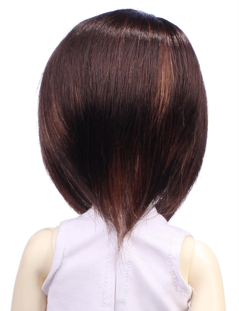ひと長さの前髪がある 知的で成熟した素晴らしい甘いホットスタイルの人形のウィッグ W-701 ラティーノブラウン
