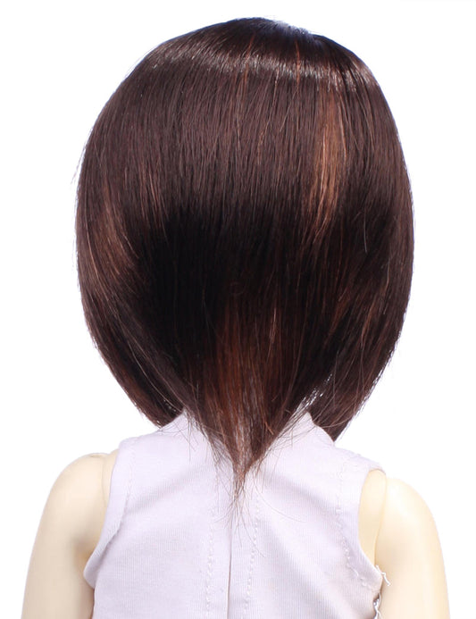 ひと長さの前髪がある 知的で成熟した素晴らしい甘いホットスタイルの人形のウィッグ W-701 ラティーノブラウン