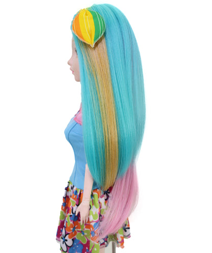 Wigs2you B-236 （ティール、ピンク、ブロンドのストライプ） - 14インチの長い人形用ウィッグ、合成人形用ウィッグイベント