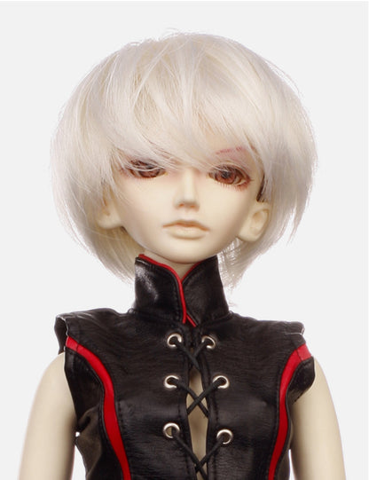 カジュアルなショートスタイルの人形のウィッグ W-640 ホワイトの色