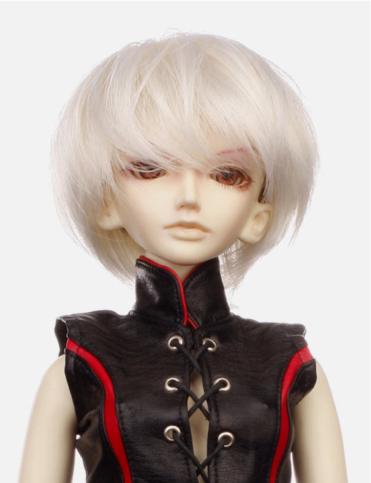 カジュアルなショートスタイルの人形のウィッグ W-640 ホワイトの色
