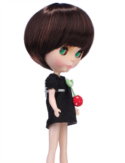 凹面のボブスタイルのショート人形のウィッグ B-128、栗色で可愛くて素晴らしい見える