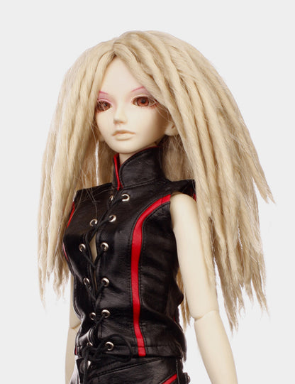 ファンキーパンキーミディアムドレッドロックススタイルの人形のウィッグ W-637 プラチナブロンド