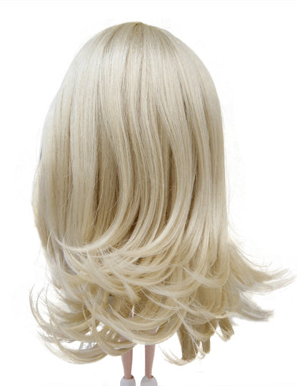 シンプルでセクシーなロングスタイルのドールウィッグ B-140 端に向かって外向きの波があり、パーティードレスにぴったりです