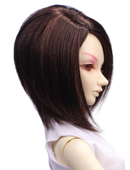 ひと長さの前髪がある 知的で成熟した素晴らしい甘いホットスタイルの人形のウィッグ W-701 ラティーノブラウン