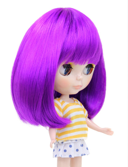 BDドールウィッグ 頭を包み込む大きなワンカールボブスタイルです ツヤツヤサラサラ！ B-154