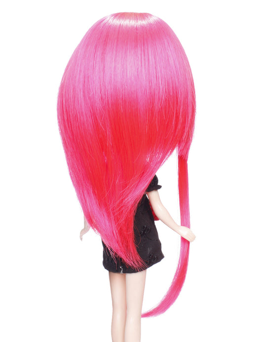 特別なアイデアで前髪を額にかける人形のウィッグ B-121、サイドでバンドル