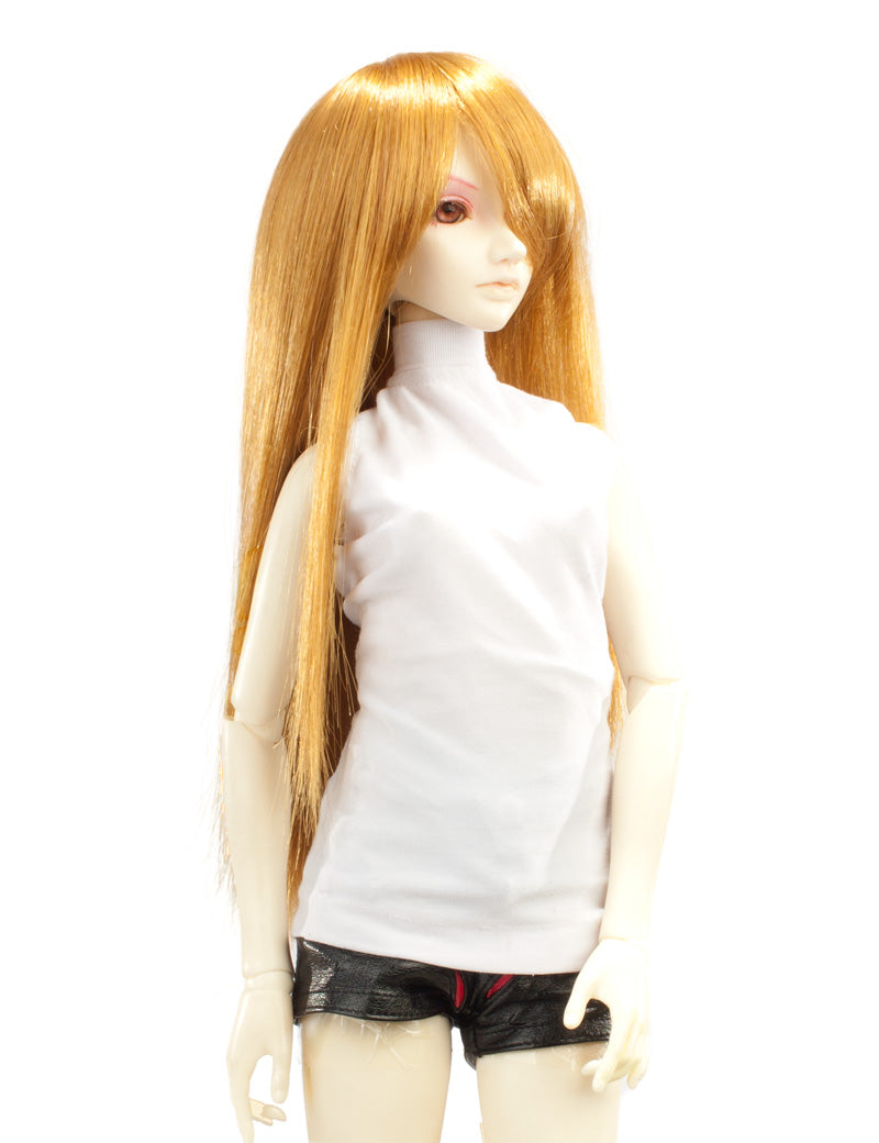 ロングレイヤートレスの人形のウィッグ W-707 ラッシュブラウンとゴールデンブロンド スムースでグロッシーなスタイル