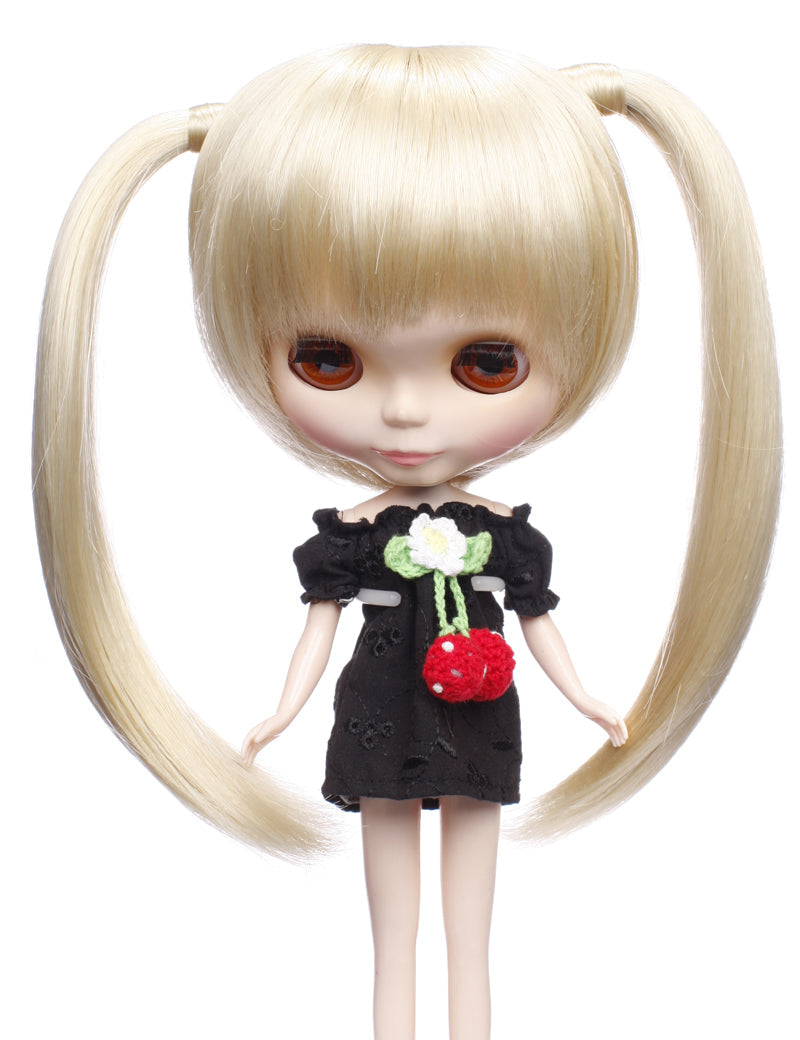 2つの細いポニーテールを持つ可愛らしいベイビースタイルのロング人形のウィッグ B-115、サイドは清純な印象を与えます