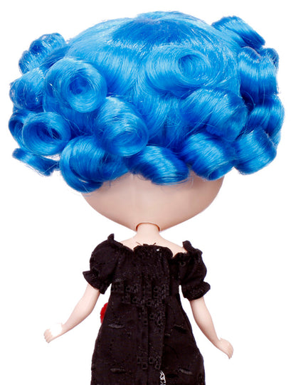 トレス・トレジャー・ドールウィッグ・エレガンス B-105 短い電気ブルーカラー、後ろとサイドにカールあり