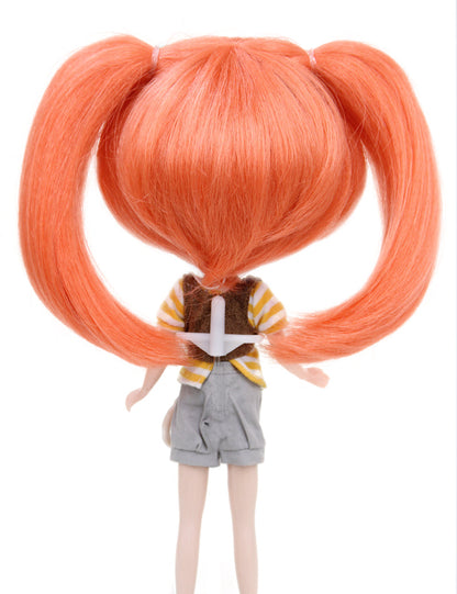 ミディアムなすらりとしたバングス ラブリーベビースタイルのドールウィッグ B-155 ポニーテール ファンシーな純潔な外観とフィール