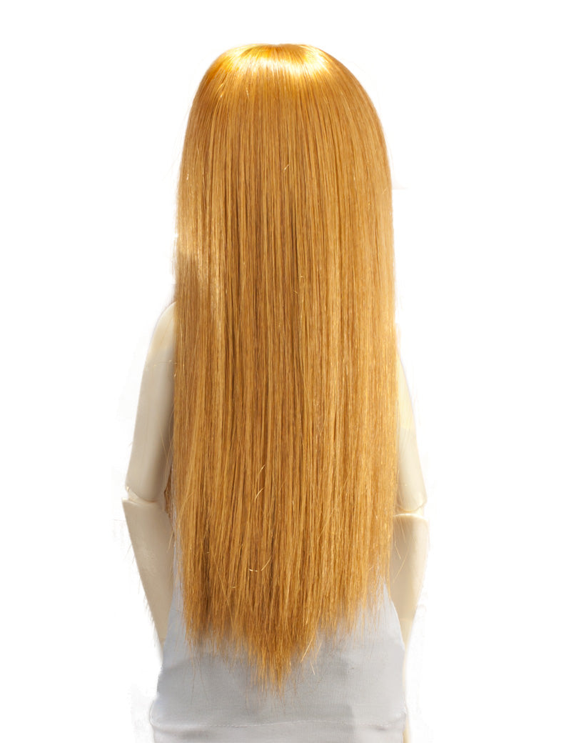 ロングレイヤートレスの人形のウィッグ W-707 ラッシュブラウンとゴールデンブロンド スムースでグロッシーなスタイル