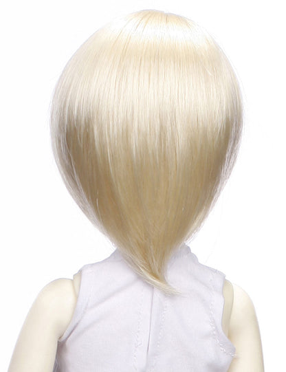 カジュアルなストレートショートスタイルの人形のウィッグ W-650 プラチナブロンドの色
