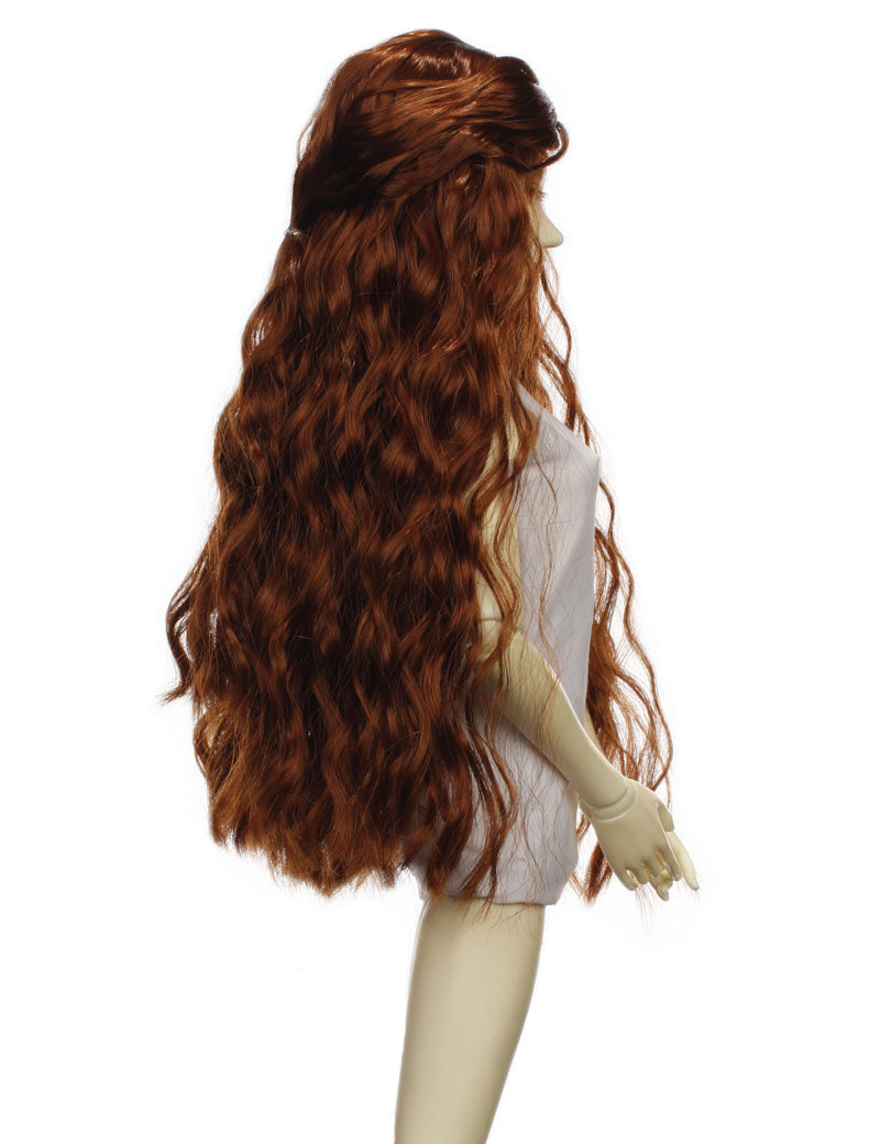 自然なウェービースタイルのロングヘアの人形のウィッグ W-672ブリックブロンドの色