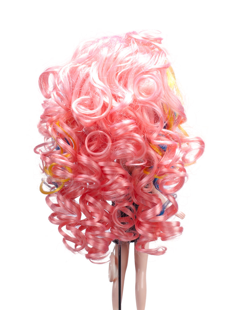 ボタンのように可愛いドールウィッグのクリエーション B-133 レインボーハーフアップの長いウェービーヘア