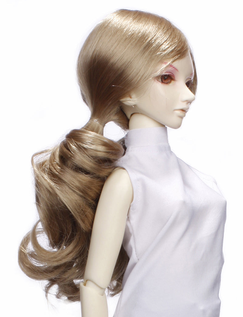 ロングウェービーロックス ツインポニーテールに結ばれた人形のウィッグ W-664 ライトブロンド グラマラスなスタイル