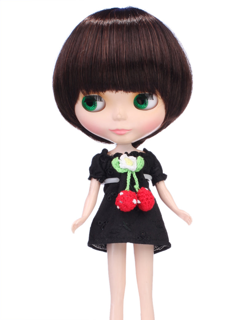 凹面のボブスタイルのショート人形のウィッグ B-128、栗色で可愛くて素晴らしい見える