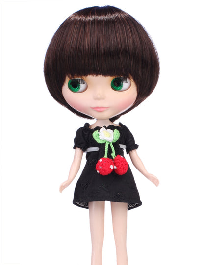 凹面のボブスタイルのショート人形のウィッグ B-128、栗色で可愛くて素晴らしい見える