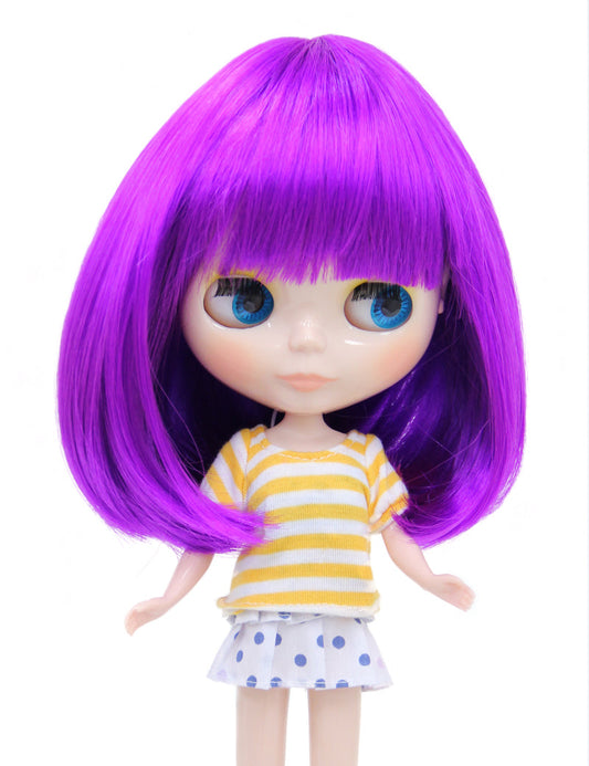 BDドールウィッグ 頭を包み込む大きなワンカールボブスタイルです ツヤツヤサラサラ！ B-154