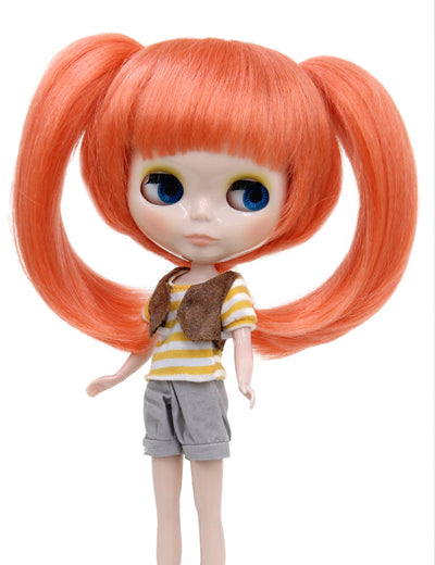 ミディアムなすらりとしたバングス ラブリーベビースタイルのドールウィッグ B-155 ポニーテール ファンシーな純潔な外観とフィール