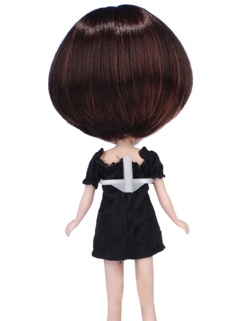 凹面のボブスタイルのショート人形のウィッグ B-128、栗色で可愛くて素晴らしい見える