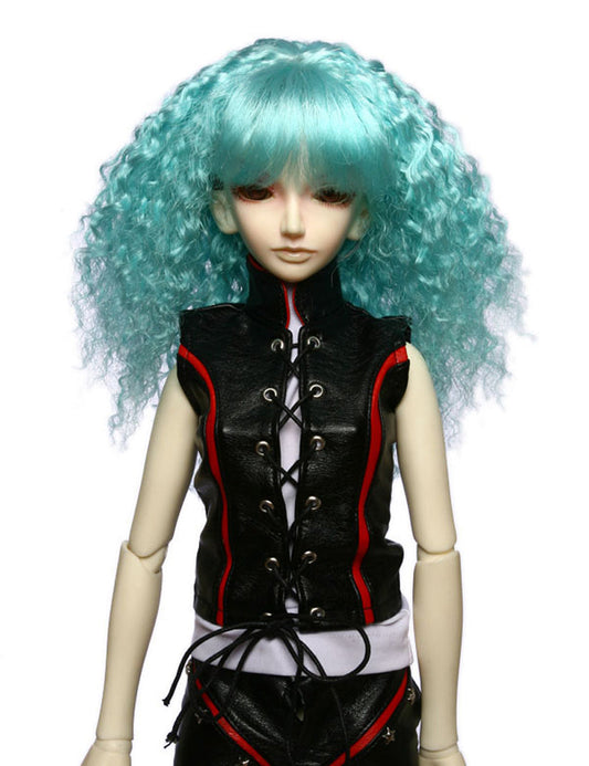 スリックでスムースなバングを備えた中くらいのウェービースタイルの人形のウィッグ W-603、サイド全体にレイヤーカットされ、自然なカールが最大ボリュームを実現