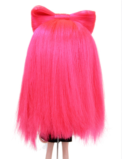 レディ・ガガ風のドールウィッグ B-157 トップに大きなリボン、滑らかな長いストレートヘア、ふんわりとした外観とフィール