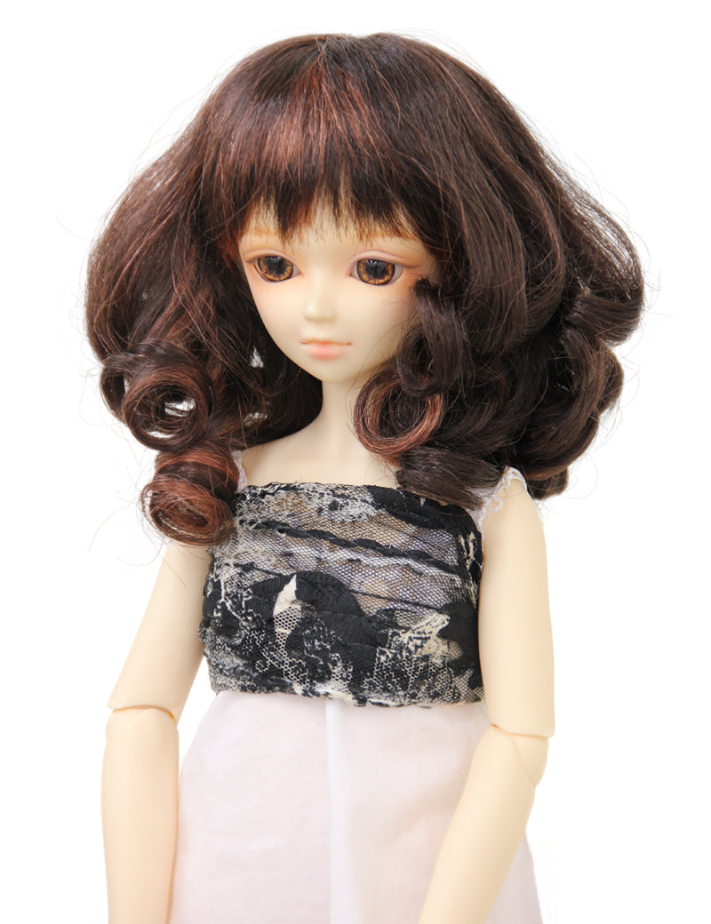 ミディアムカーリー ドールウィッグ WD60-020 かわいらしいウィッグスタイル、色、テクスチャの入り組んだ世界を発見し、愛するドールを魅力的な装飾品で最大のポテンシャルを引き出す