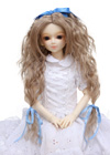 Soft,Curly beautiful princess hairstyle with three lovely ribbons. The side curly hairs are a bit longer than the back to create an asymmetrical finish.
